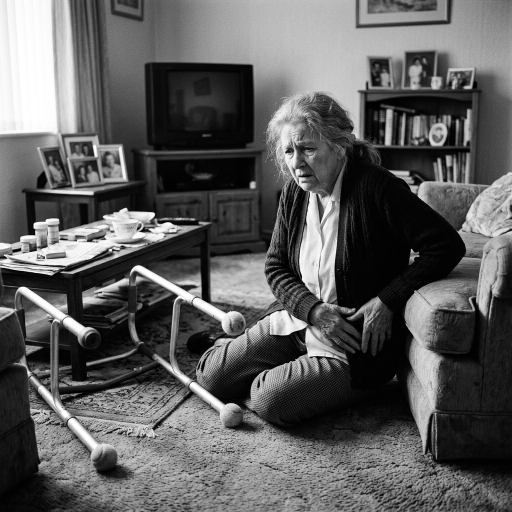 Idosa caida — a realidade das quedas