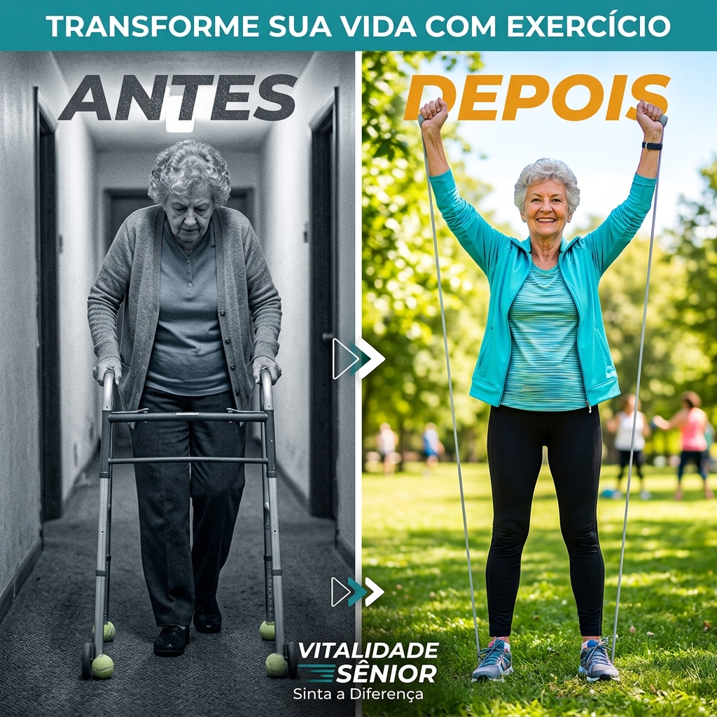 Antes e depois - Idosa com andador vs exercitando