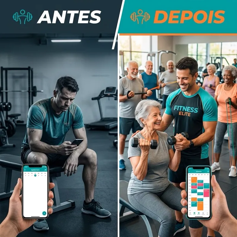 Antes e depois - Personal Trainer com agenda vazia vs agenda cheia de alunos