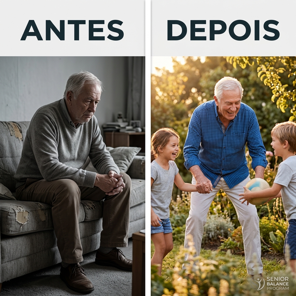 Antes e depois - Idoso isolado vs brincando com netos