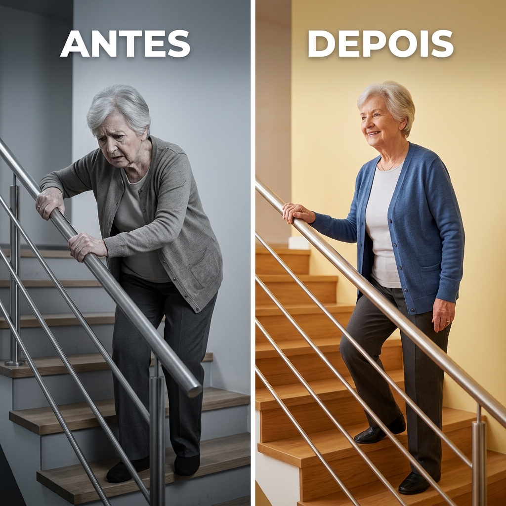 Antes e depois - Dificuldade vs confianca na escada